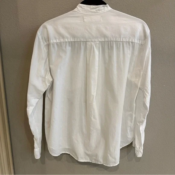 CALI by Cali Dreaming White Collarless Button Down Cotton Shirt Small - Picture 5 of 7